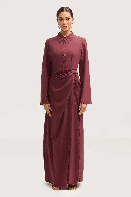 Tamara Wrap Maxi Dress - Marron