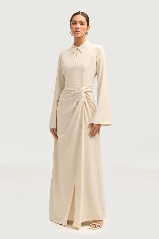 Tamara Wrap Maxi Dress - Stone